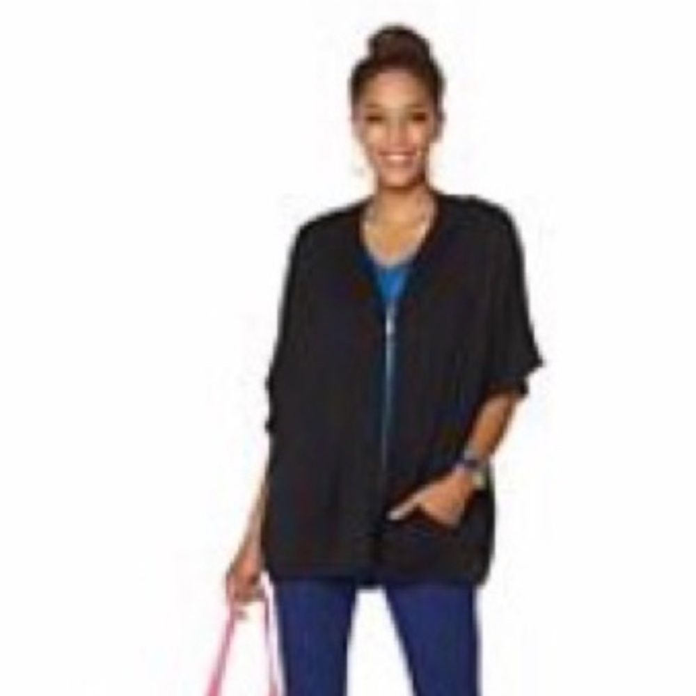Twiggy London Black Iconic Love zip up Hooded Top‎ Size Medium